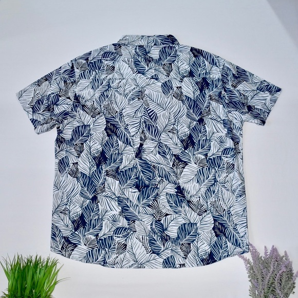 New! Pacific Marlin Men’s Button Down Shirt Leaf Print Pattern Size XL - Picture 10 of 10